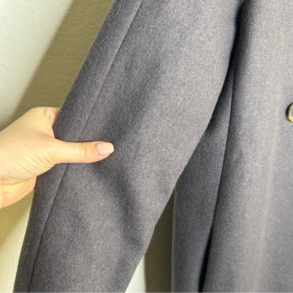 J. Crew Grey Wool Blend Double Breasted Funnel Neck Jacket 4 - Picture 9 of 13
